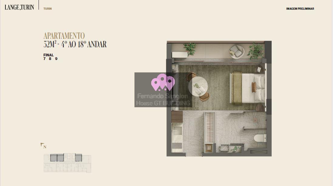 Apartamento, 1 quarto, 32 m² - Foto 3