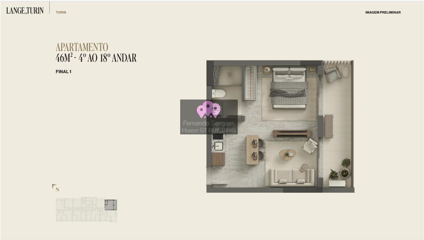 Apartamento, 1 quarto, 46 m² - Foto 3